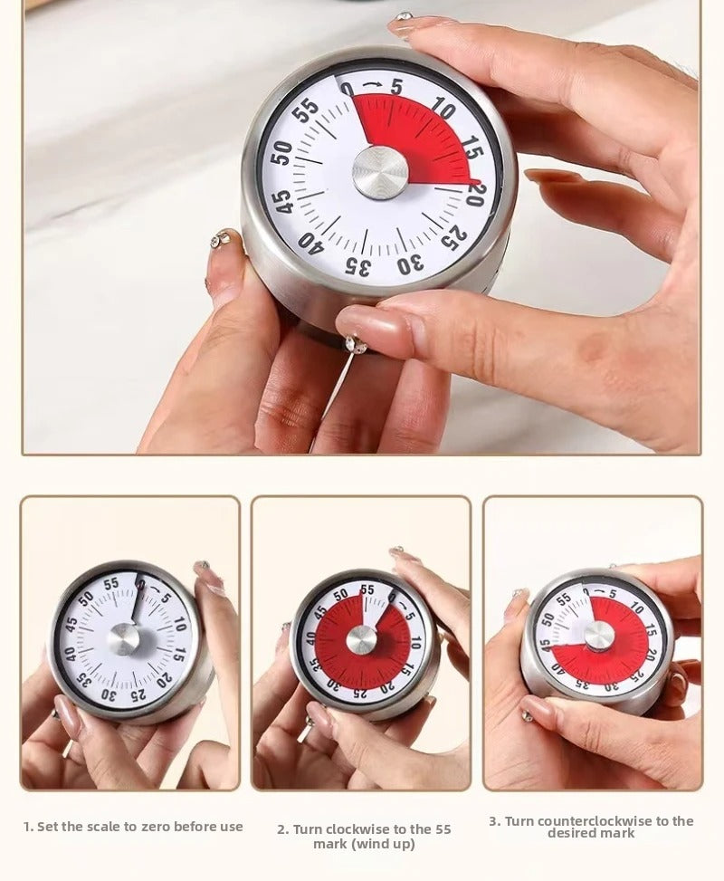 Minuteur de cuisine mécanique visuel précision cuisson avec cadran facile d'utilisation et design élégant