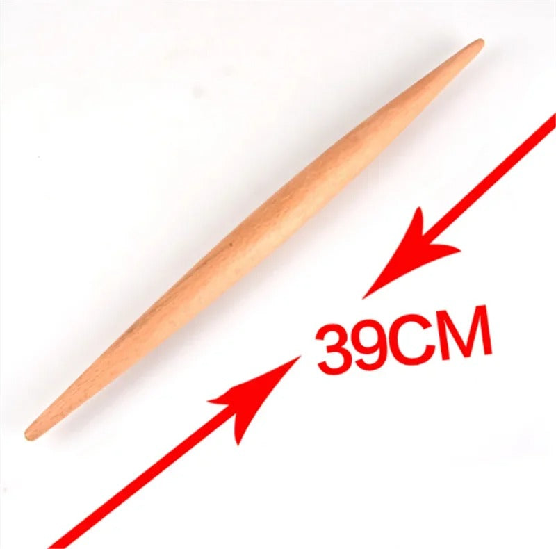 Rouleau à Pâtisserie en Bois – 27 à 58 cm, en bois naturel de 39 cm, idéal pour les pâtissiers