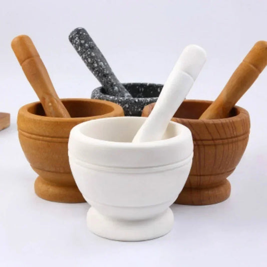 Mortier Pilon Cuisine en Résine – Mélange & Broyage Facile avec différents modèles colorés pour préparation culinaire