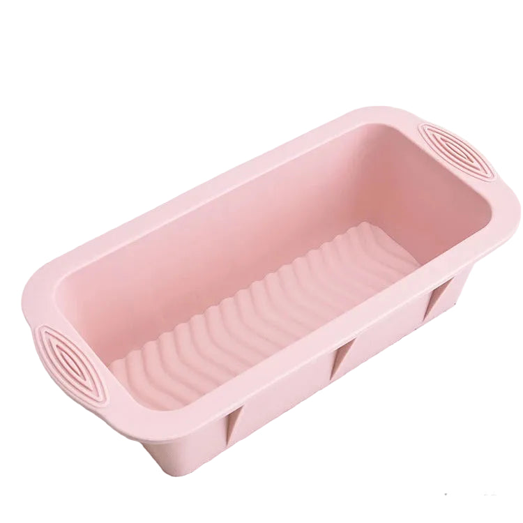 Moule à Cake en Silicone 25 cm – Rose avec une texture ondulée pour un démoulage facile