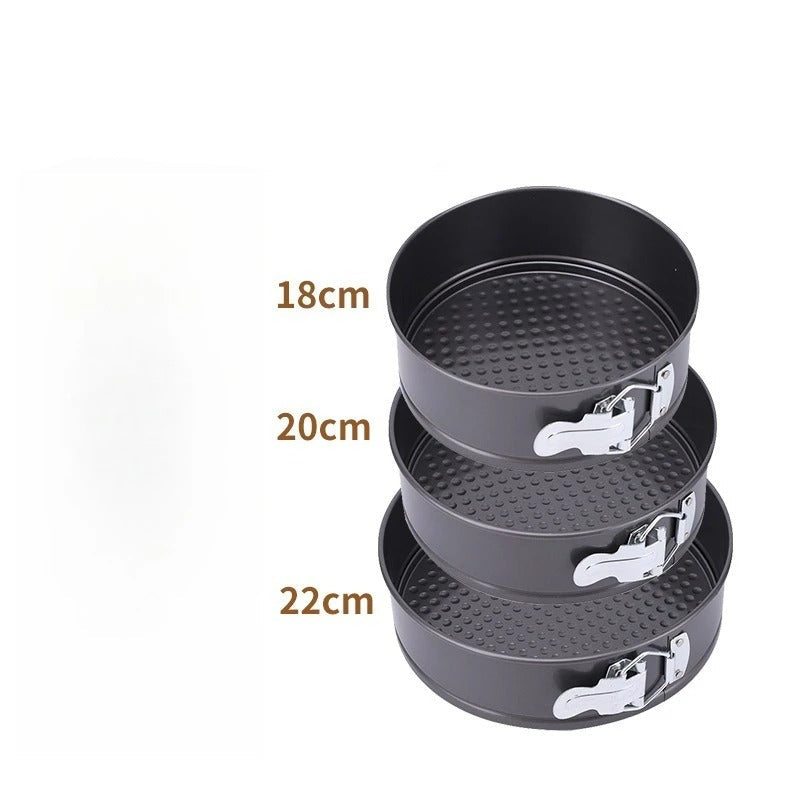 Moule à Charnière en Acier Carbone – 20, 22 cm ou Lot de 3 avec fond anti-adhésif pour pâtisserie réussie