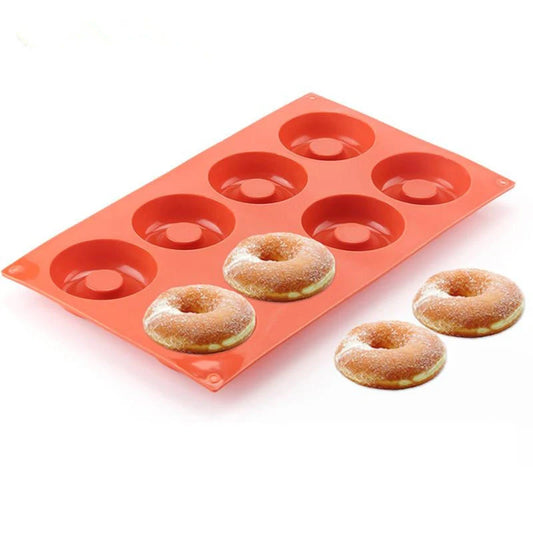 Moule à Donuts Silicone 3D orange avec 6 cavités pour pâtisserie et donuts faits maison