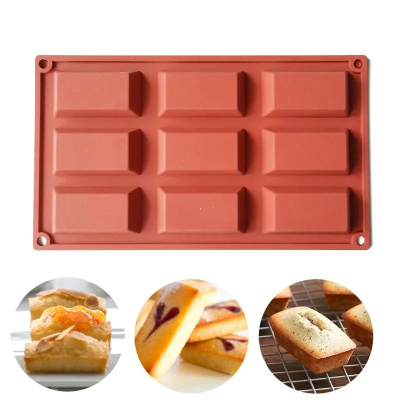 Moule à Financiers en Silicone – 9 Empreintes pour réaliser des pâtisseries délicieuses et professionnelles
