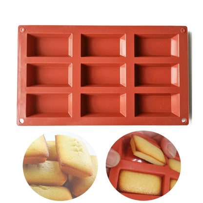 Moule à Financiers en Silicone – 9 Empreintes pour des gâteaux moelleux et faciles à démouler