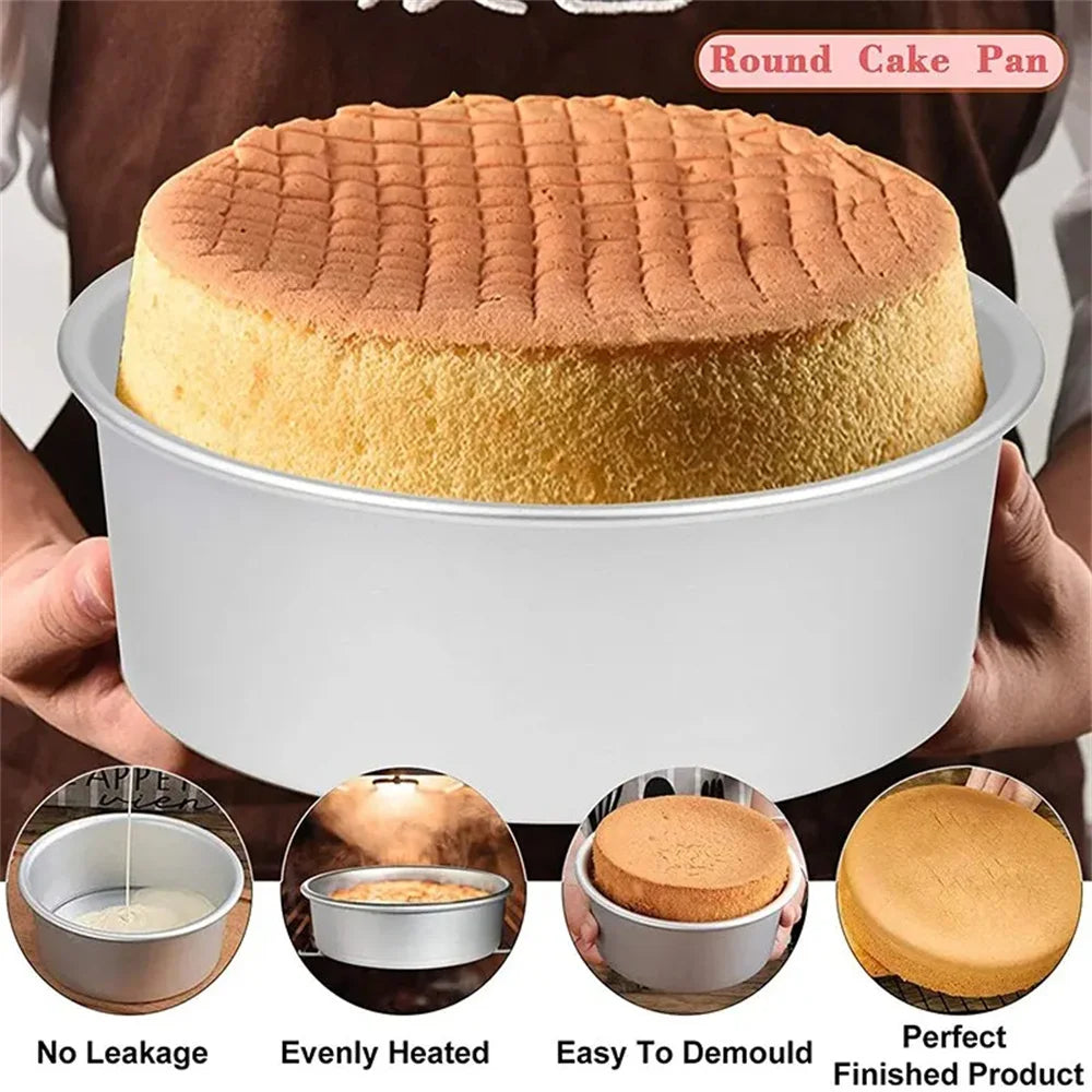 Moule à gâteau rond en aluminium fond amovible avec gâteau doré facile à démouler parfait