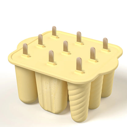 Moule à glace en silicone 12 pièces avec bâtonnets pour préparer des glaces maison facilement