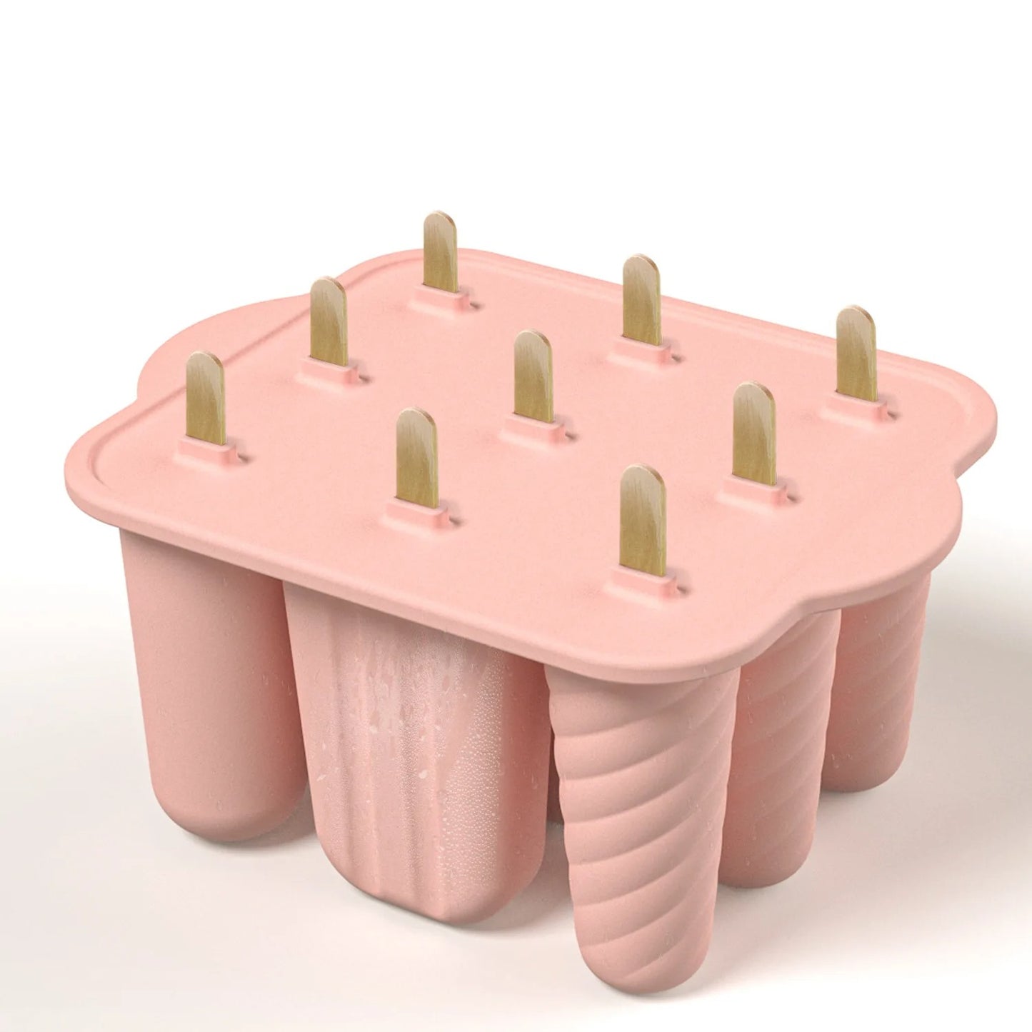 Moule à glace en silicone 12 pièces avec bâtonnets, idéal pour préparer des glaces maison en été.