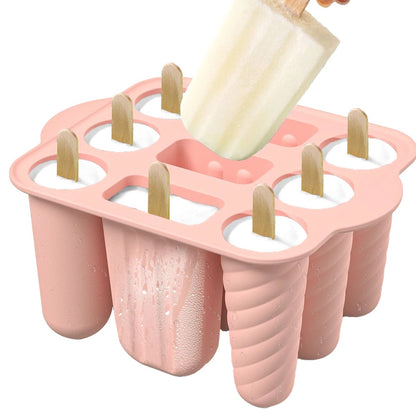 Moule à glace en silicone 12 pièces avec bâtonnets, idéal pour préparer des glaces maison en été