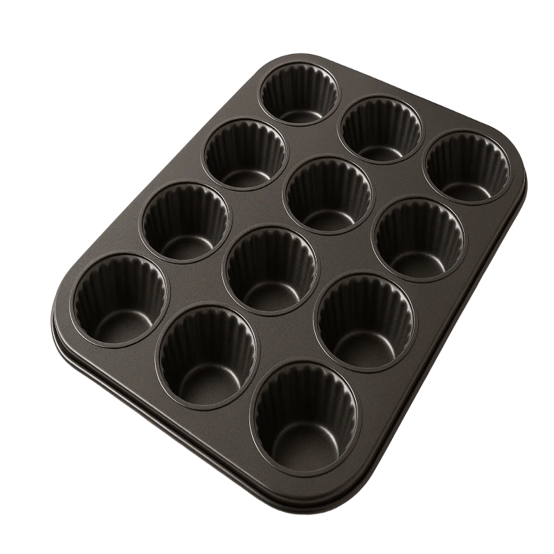 Moule à Muffins Acier Carbone avec 12 alvéoles pour cuire des muffins parfaitement dorés