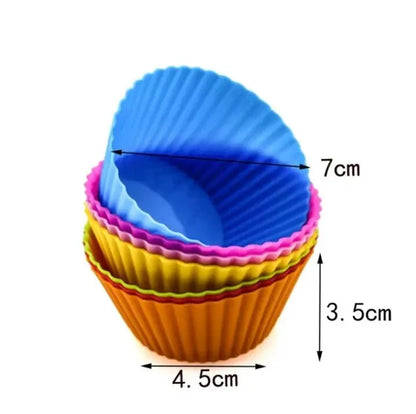 Moule à muffins silicone 12 pièces – antiadhésif et résistant four en couleurs variées empilés