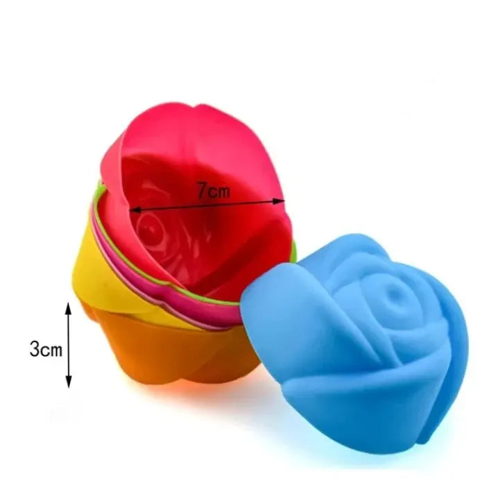 Moule à muffins silicone 12 pièces – antiadhésif et résistant four en forme de fleurs colorées Ustensiles de chef