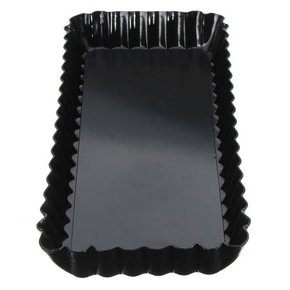 Moule à Tarte Rectangulaire Antiadhésif – Fond Amovible noir avec bords ondulés pour pâtisserie