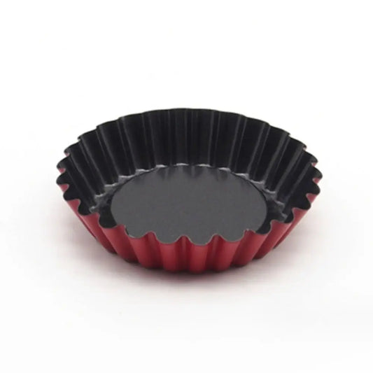 Moule à Tartelettes Antiadhésif – Résultat Pro au Four de couleur rouge et noir pour pâtisserie