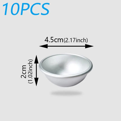 Moule Demi-Sphère en Aluminium – 10 Pièces, parfait pour créer des desserts en forme de demi-sphère