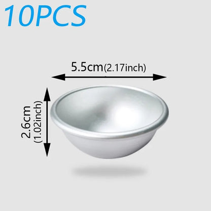 Moule Demi-Sphère en Aluminium – 10 Pièces avec dimensions de 5,5 cm et 2,6 cm pour pâtisserie