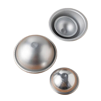 Moule Demi-Sphère en Aluminium – 10 Pièces, idéal pour réaliser des desserts en formes sphériques.