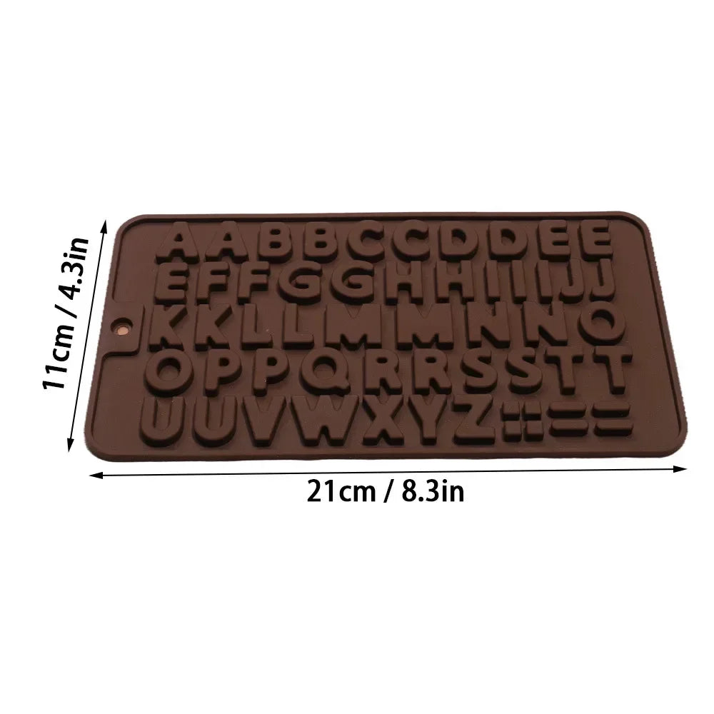 Moule en silicone lettres et chiffres pour chocolat de 21 cm, idéal pour la pâtisserie créative