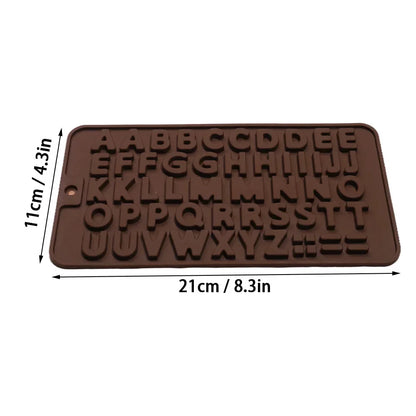 Moule en silicone lettres et chiffres pour chocolat de 21 cm, idéal pour la pâtisserie créative