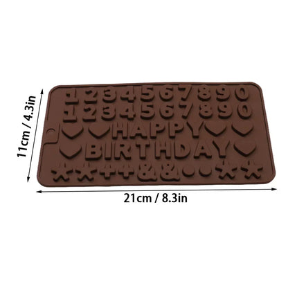 Moule en silicone lettres et chiffres pour chocolat, parfait pour créer des décorations gourmandes d'anniversaire