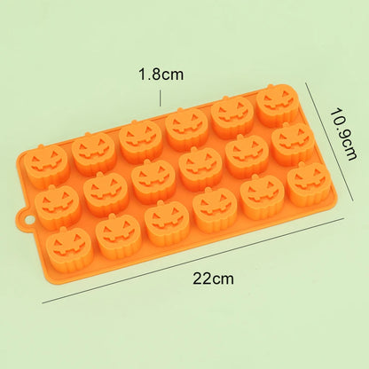 Moule Halloween chocolat citrouille en silicone alimentaire avec 16 formes de citrouilles pour desserts festifs