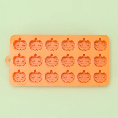 Moule Halloween chocolat citrouille en silicone alimentaire avec 16 formes de citrouilles souriantes