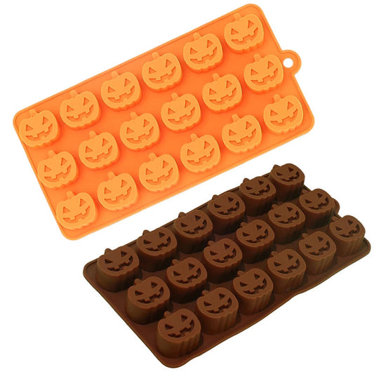 Moule Halloween chocolat citrouille en silicone alimentaire pour créations culinaires festives