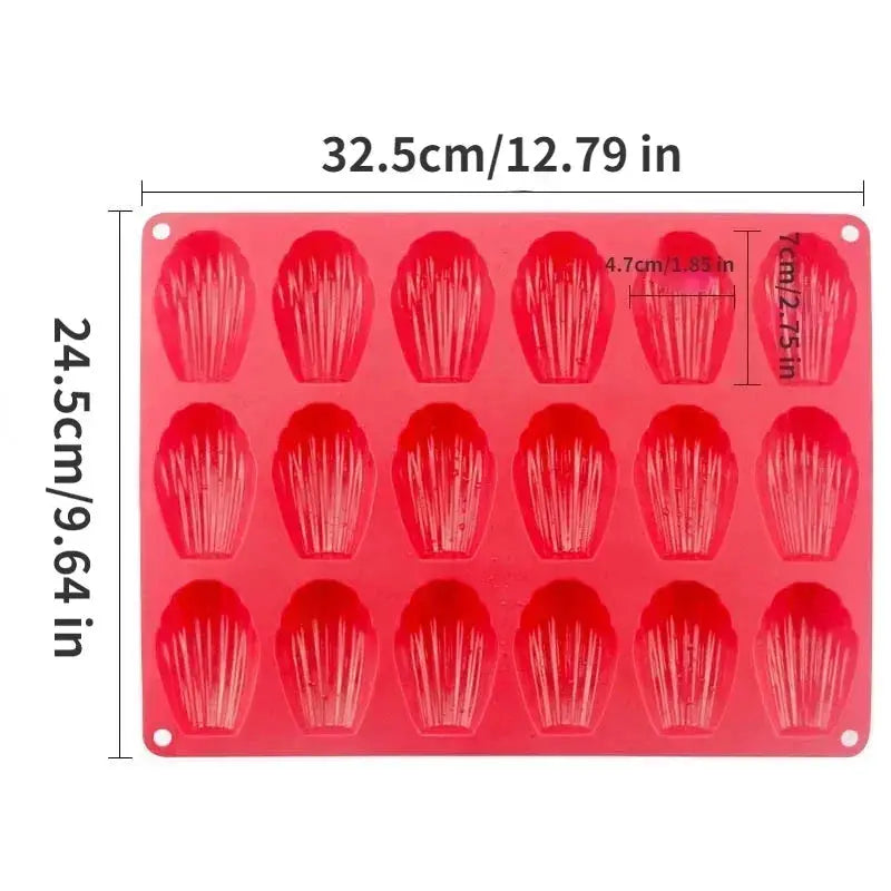 Moule madeleine silicone de Ustensiles de chef de 15 empreintes pour réaliser des madeleines parfaites
