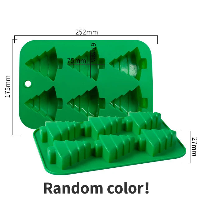 Moule Noël en Silicone Pour Chocolats, Biscuits & Gâteaux avec forme d'arbre de Noël, couleur aléatoire