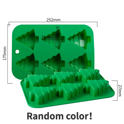 Moule Noël en Silicone Pour Chocolats, Biscuits & Gâteaux avec forme d'arbre de Noël, couleur aléatoire
