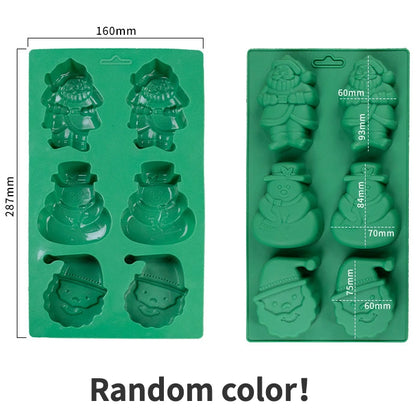 Moule Noël en Silicone Pour Chocolats, Biscuits & Gâteaux avec formes de Père Noël et bonhommes de neige