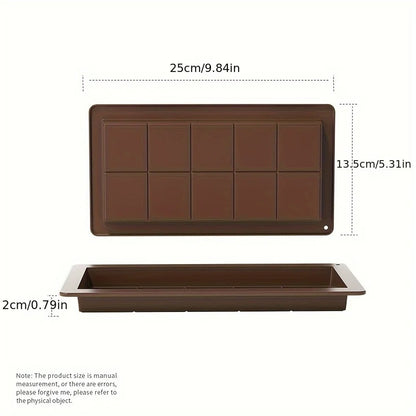 Moule pour faire ses propres tablettes de chocolat en silicone de 25 cm avec 10 compartiments