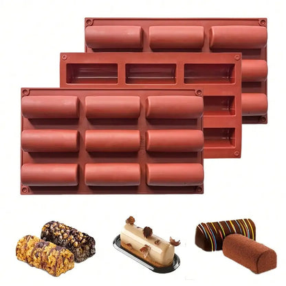 Moule Semi-Cylindre en Silicone – 9 Empreintes idéal pour pâtisserie créative et desserts maison
