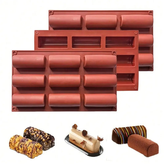 Moule Semi-Cylindre en Silicone – 9 Empreintes idéal pour pâtisserie créative et desserts maison