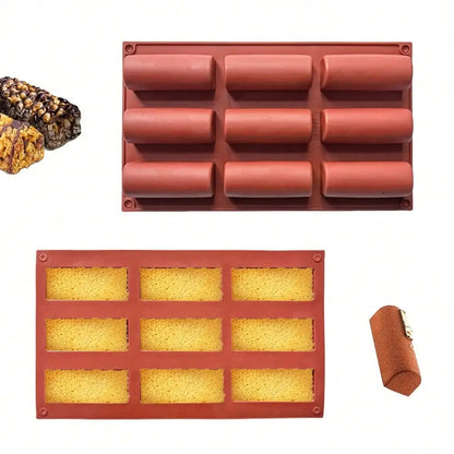 Moule Semi-Cylindre en Silicone – 9 Empreintes pour pâtisserie créative avec formes uniques.