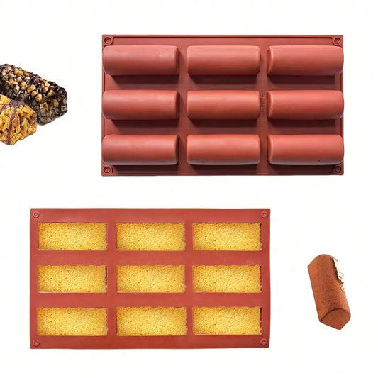 Moule Semi-Cylindre en Silicone – 9 Empreintes pour pâtisserie créative avec formes uniques.