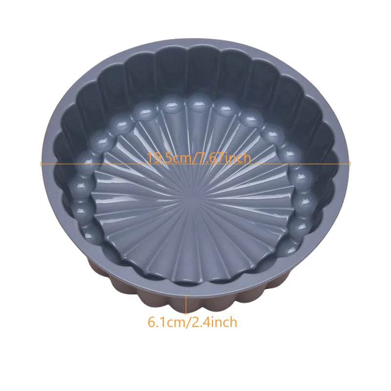 Moule Silicone 100 % Alimentaire – Facile à Démouler, forme ronde avec un design élégant, parfait pour les pâtisseries.