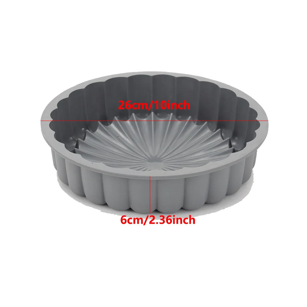 Moule Silicone 100 % Alimentaire – Facile à Démouler, en forme ronde avec un diamètre de 26 cm