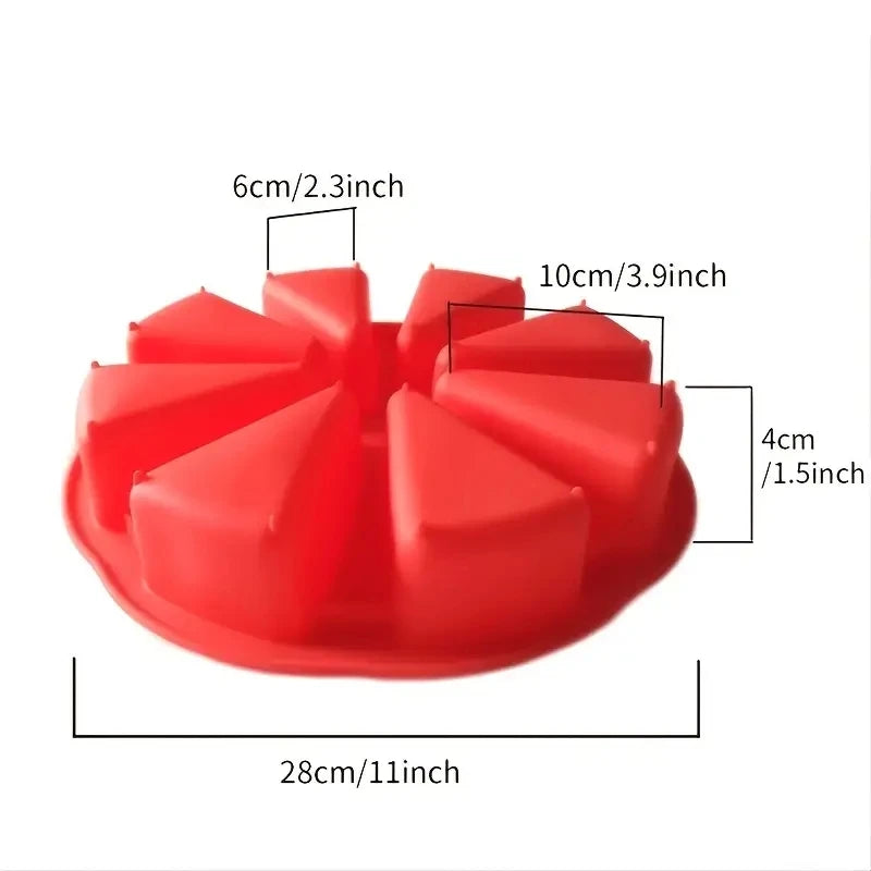 Moule Silicone 8 Parts – Gâteaux Parfaits et Faciles en silicone rouge avec 8 sections pour des gâteaux réussis