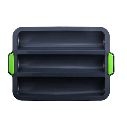 Moule Silicone Antiadhésif – Brownie, Pain & Gâteaux en silicone noir avec poignées vertes