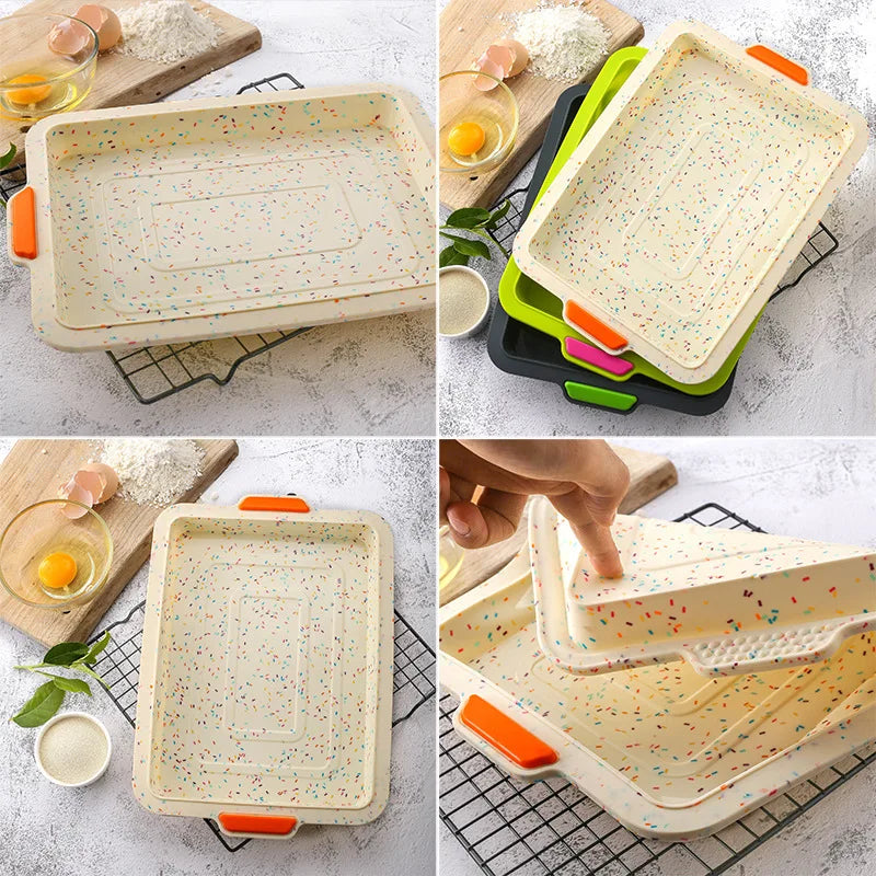 Moule Silicone Antiadhésif – Brownie, Pain & Gâteaux avec plusieurs couleurs et design pratique pour la cuisson