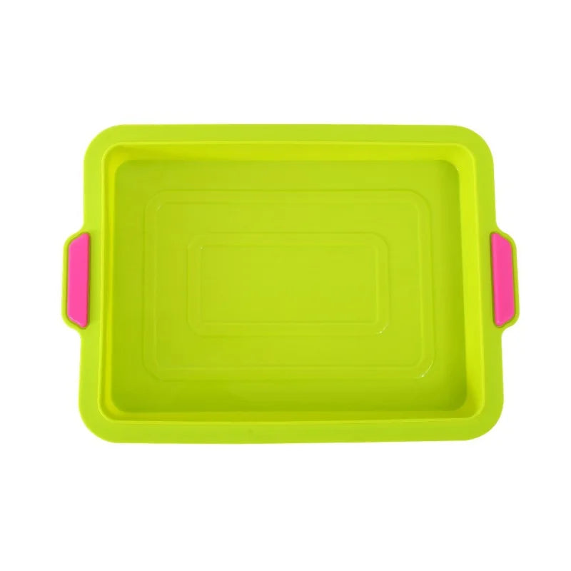 Moule Silicone Antiadhésif – Brownie, Pain & Gâteaux en vert avec poignées pratiques pour la cuisson