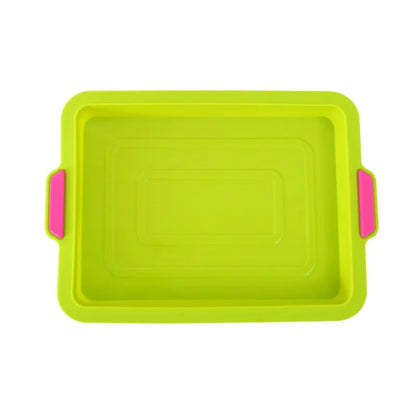 Moule Silicone Antiadhésif – Brownie, Pain & Gâteaux en vert avec poignées pratiques pour la cuisson