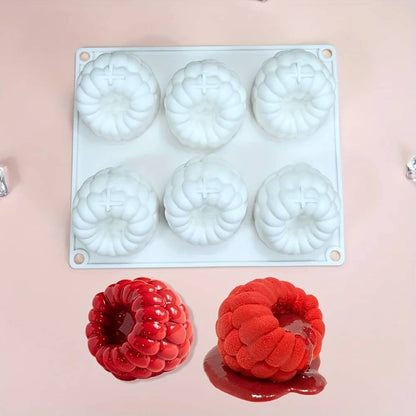 Moule Silicone Framboise 3D – Trompe-l’Œil Réaliste en silicone pour la pâtisserie, six formes de framboise