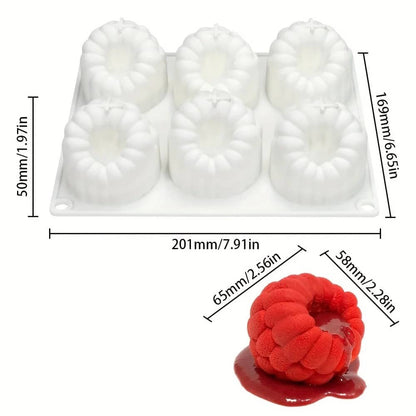 Moule Silicone Framboise 3D – Trompe-l’Œil Réaliste avec six cavités pour créer des desserts réalistes