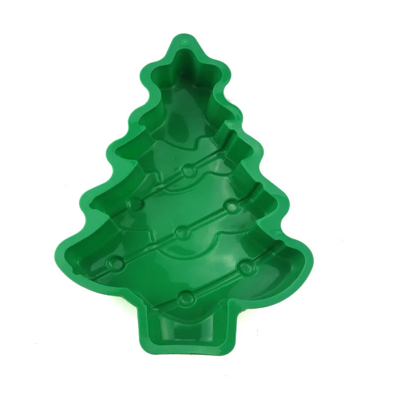 Moule Silicone Sapin Noël en vert pour créer des chocolats et biscuits DIY en forme de sapin.