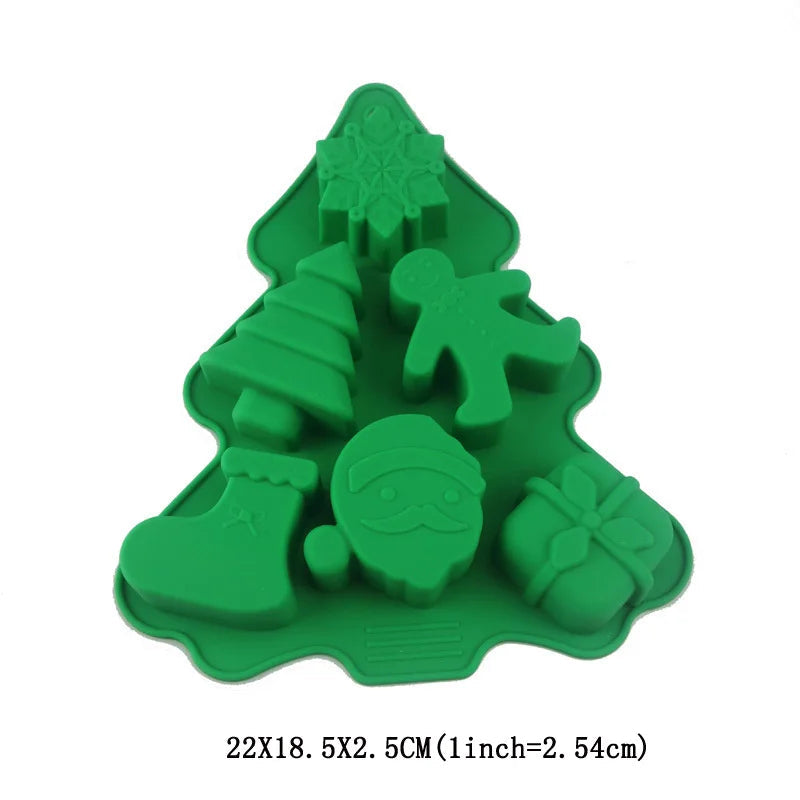 Moule Silicone Sapin Noël pour Chocolats et Biscuits DIY en forme d'arbre de Noël avec des décorations festives