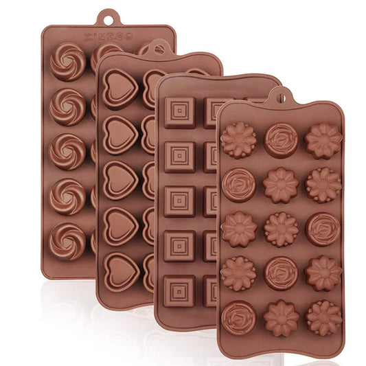 Moules à chocolat en silicone – lot de 4 pour créer des chocolats en diverses formes