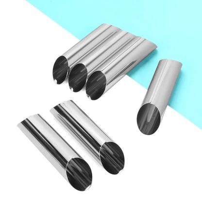 Moules à croissants en inox pour pâtisserie maison Lot de 6 tubes en acier inoxydable brillant