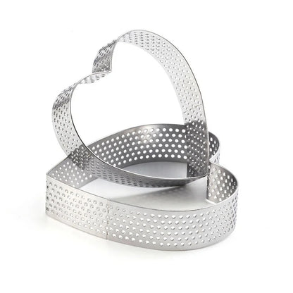 Moules Cœur en Inox Perforés – Lot de 6 pour la pâtisserie et la décoration de desserts
