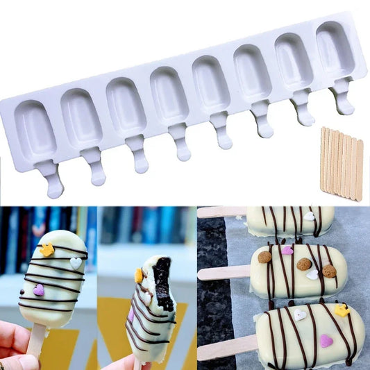 Moules Silicone Glace – Antiadhésif, Réutilisable & Sain pour préparer des glaces maison facilement